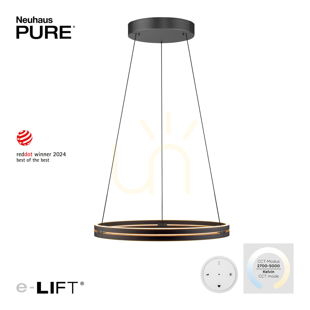 Kilátás PURE E-LOOP 2551-18 fekete, 2xLED-es függesztett lámpa PURE E-LOOP 2551-18 fekete, 2xLED-es függesztett lámpa