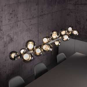 PURE E-POPUP 2557-15 szürke, 18 LED-es függesztett lámpa small 18