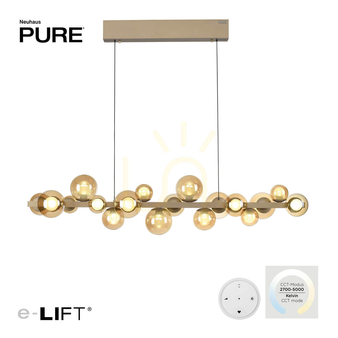 Kilátás PURE E-POPUP 2557-97 Arany 18xLED függesztett lámpa PURE E-POPUP 2557-97 Arany 18xLED függesztett lámpa