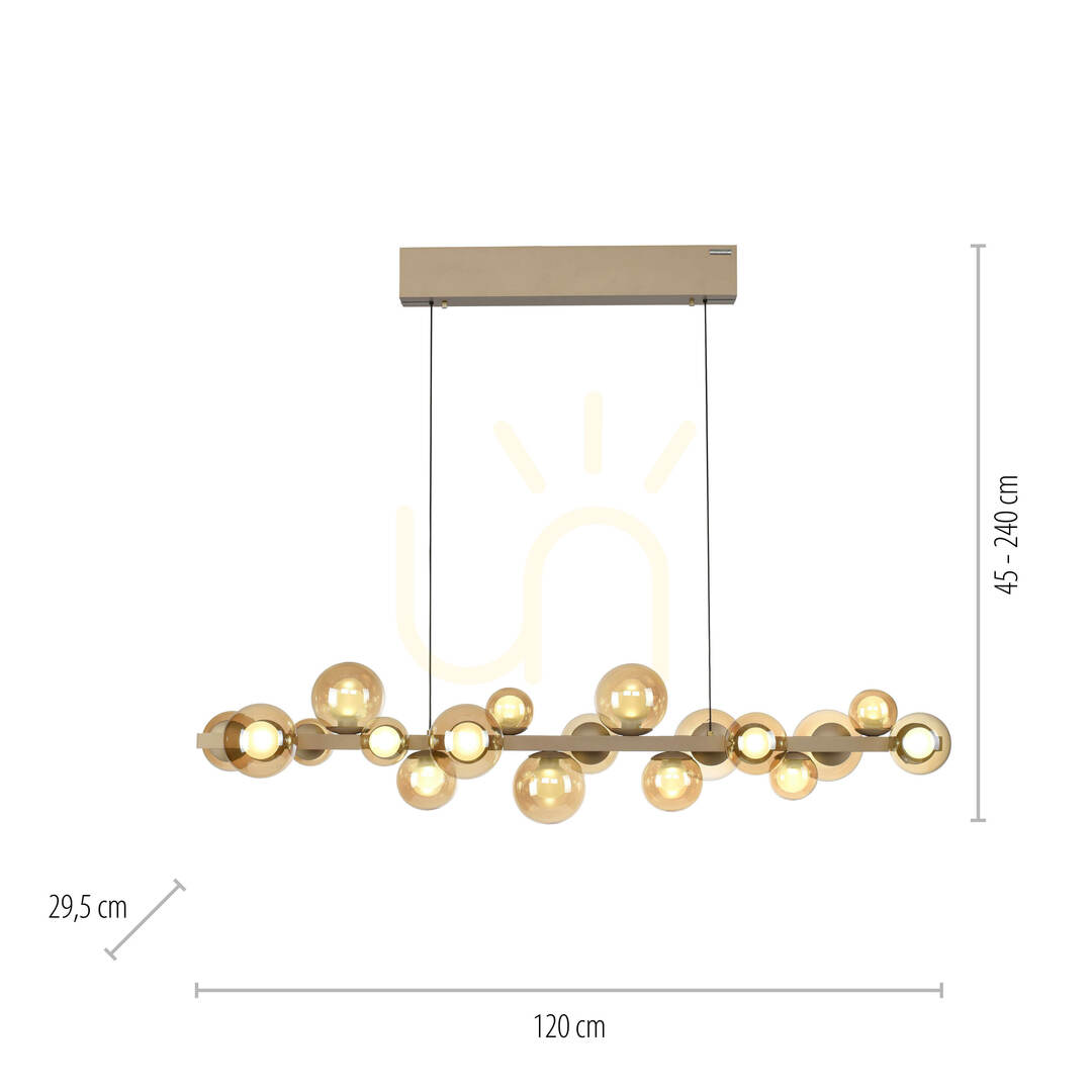 Kijelző PURE E-POPUP 2557-97 Arany 18xLED függesztett lámpa PURE E-POPUP 2557-97 Arany 18xLED függesztett lámpa