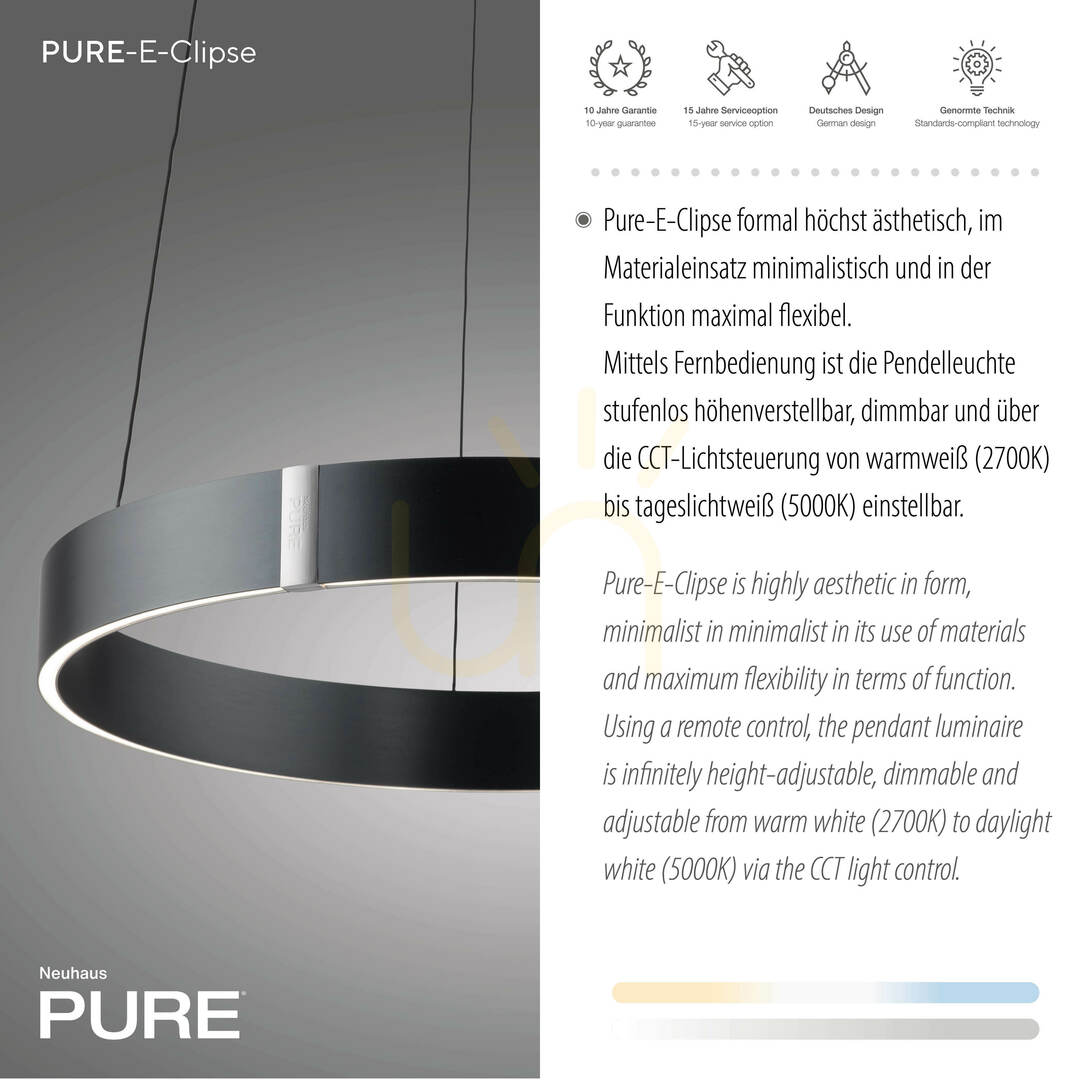 Előadás PURE E-CLIPSE 2560-15 szürke, 2xLED-es függesztett lámpa PURE E-CLIPSE 2560-15 szürke, 2xLED-es függesztett lámpa