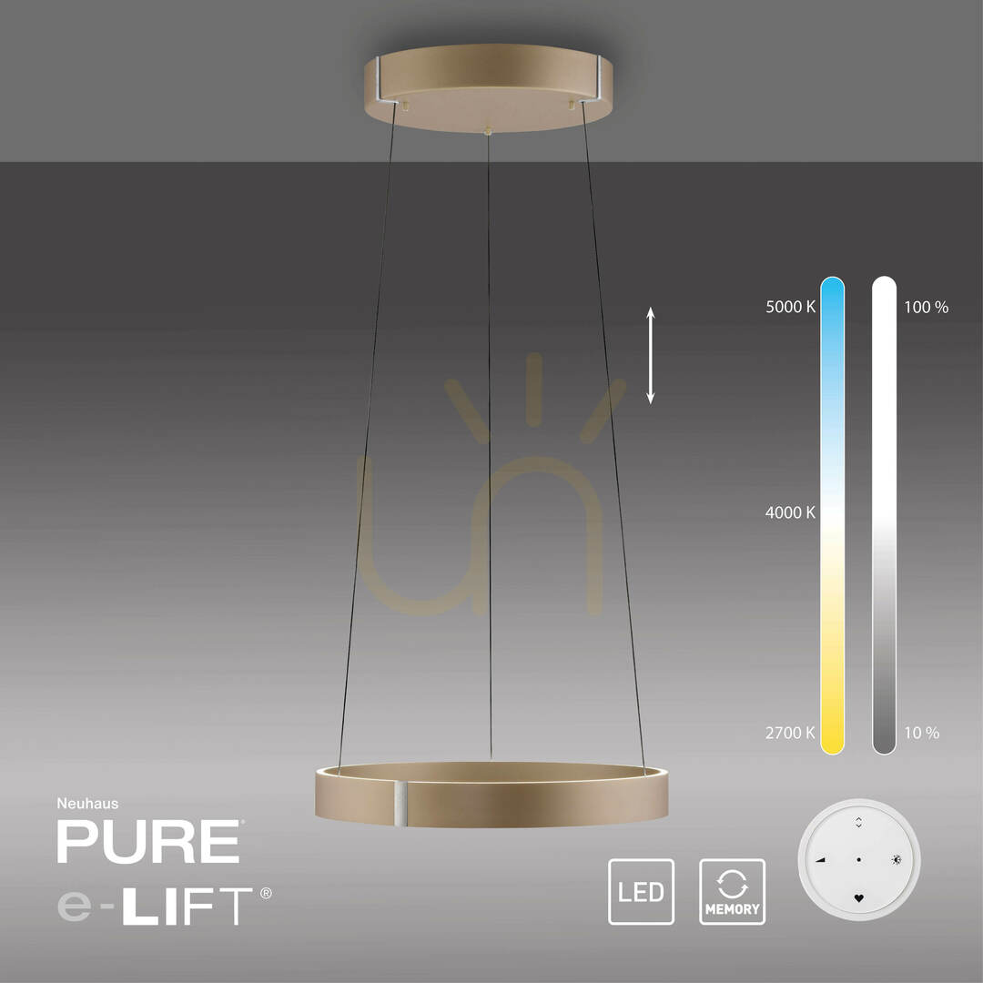 Kijelző PURE E-CLIPSE 2560-97 barna, 2xLED-es függesztett lámpa PURE E-CLIPSE 2560-97 barna, 2xLED-es függesztett lámpa