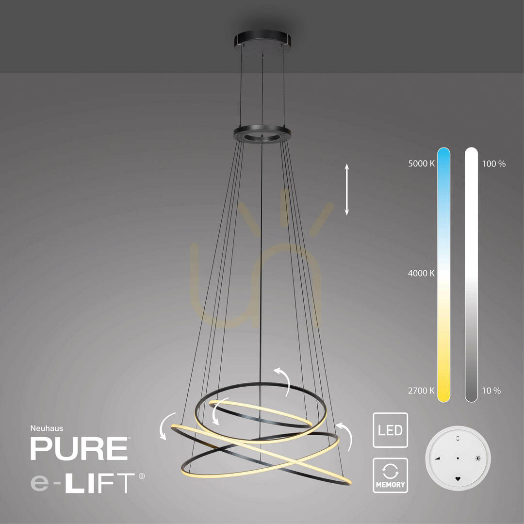 Kijelző PURE E-FLYING RINGS 2566-15 szürke, 1xLED-es függesztett lámpa PURE E-FLYING RINGS 2566-15 szürke, 1xLED-es függesztett lámpa