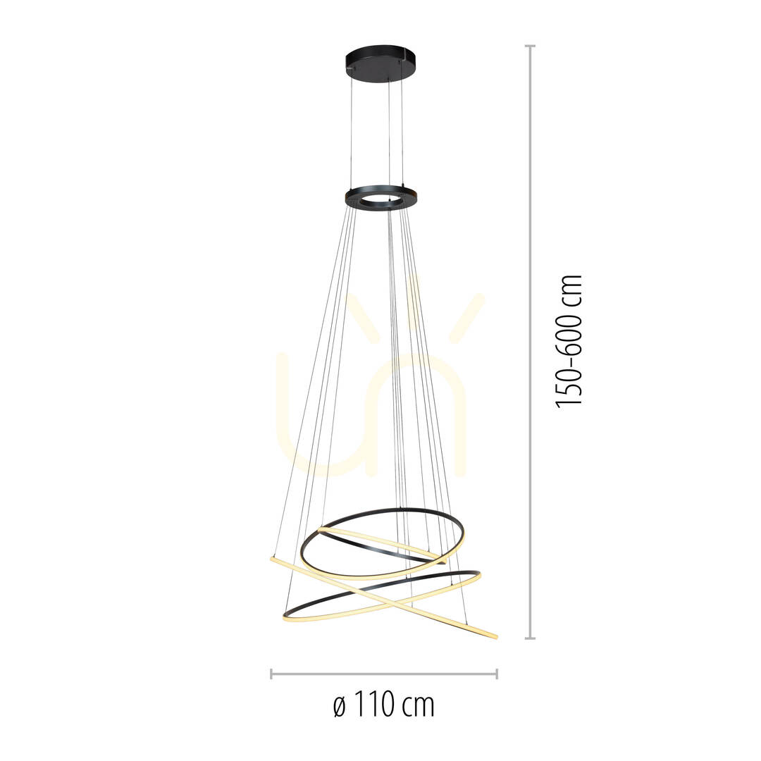 Kijelző PURE E-FLYING RINGS 2566-15 szürke, 1xLED-es függesztett lámpa PURE E-FLYING RINGS 2566-15 szürke, 1xLED-es függesztett lámpa