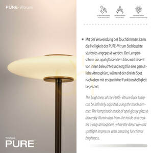 PURE VITRUM 481-34 állólámpa, barna, 2xLED small 3