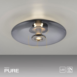 PURE VITRUM 6083-15 mennyezeti lámpa, szürke, 2xLED small 13