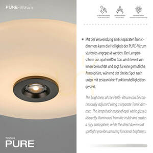 PURE VITRUM 6083-34 barna mennyezeti lámpa, 2xLED small 3