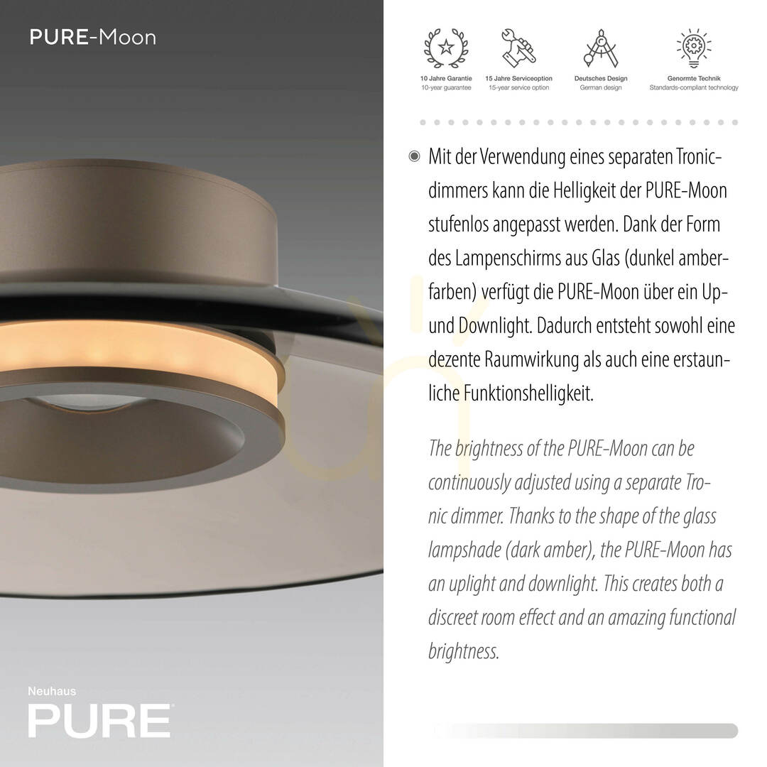 Előadás PURE MOON 6094-97 barna mennyezeti lámpa, 2xLED PURE MOON 6094-97 barna mennyezeti lámpa, 2xLED