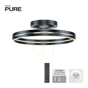 PURE LOOP 6552-15 mennyezeti lámpa, szürke, 2xLED small 1