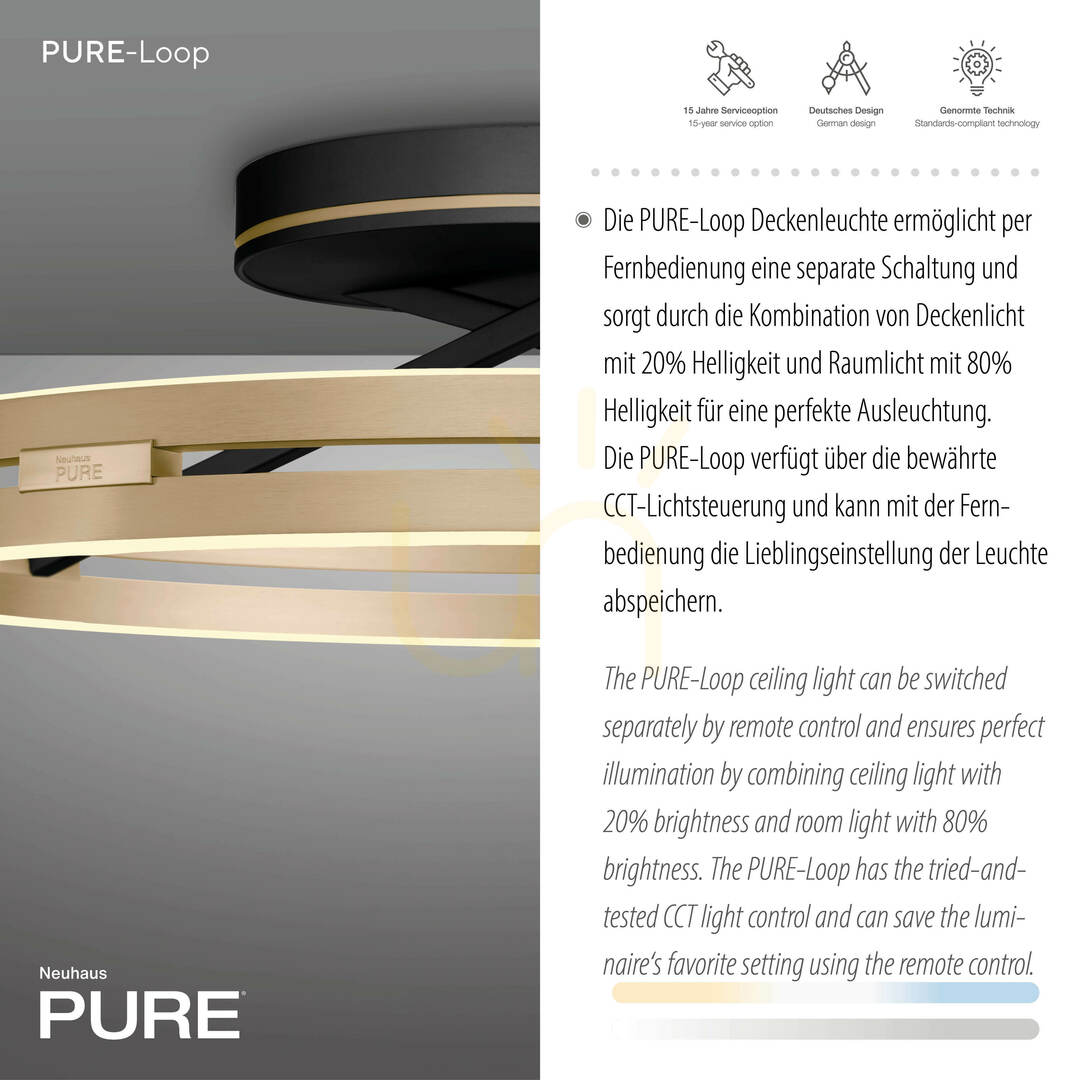Kijelző PURE LOOP 6552-68 fekete mennyezeti lámpa, 2xLED PURE LOOP 6552-68 fekete mennyezeti lámpa, 2xLED