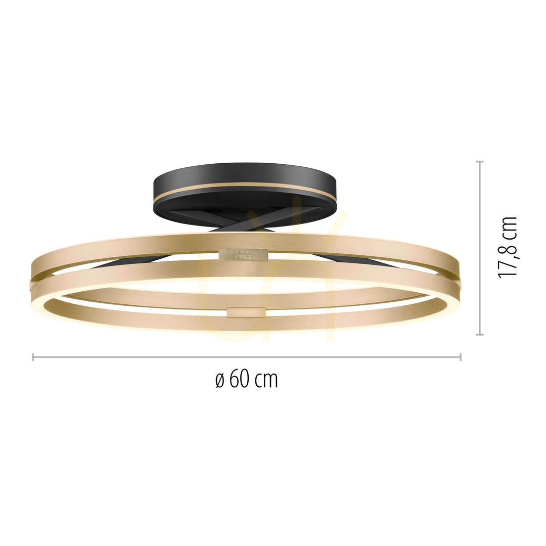 Kijelző PURE LOOP 6552-68 fekete mennyezeti lámpa, 2xLED PURE LOOP 6552-68 fekete mennyezeti lámpa, 2xLED