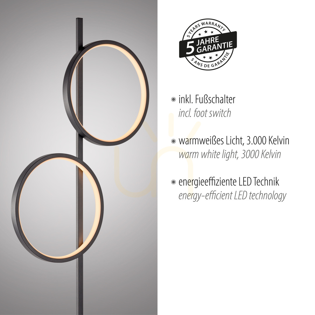 Előadás MINI RITUS 15396-18 állólámpa, fekete, 2xLED MINI RITUS 15396-18 állólámpa, fekete, 2xLED