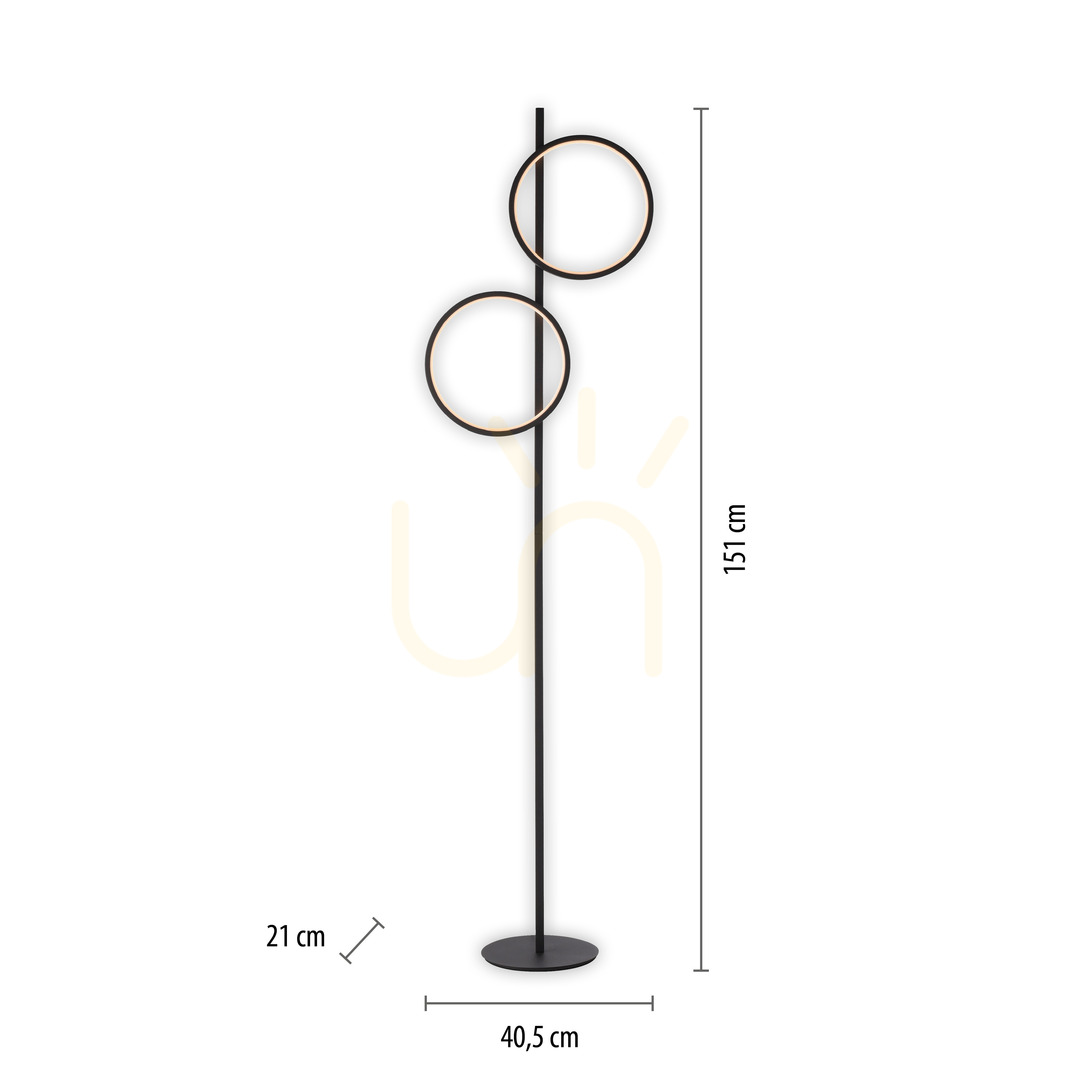 Kijelző MINI RITUS 15396-18 állólámpa, fekete, 2xLED MINI RITUS 15396-18 állólámpa, fekete, 2xLED