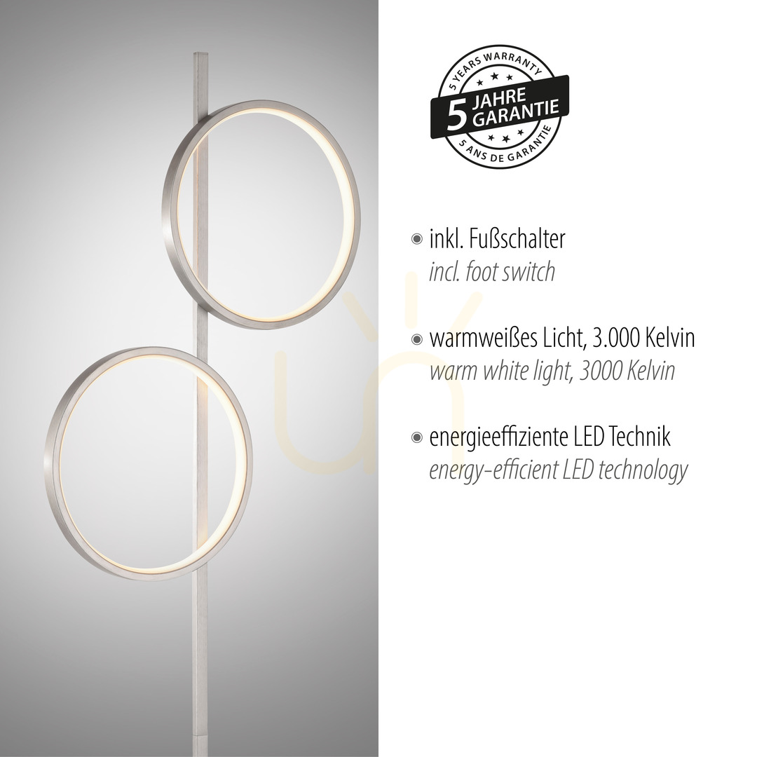 Előadás MINI RITUS 15396-21 állólámpa, ezüst, 2xLED MINI RITUS 15396-21 állólámpa, ezüst, 2xLED