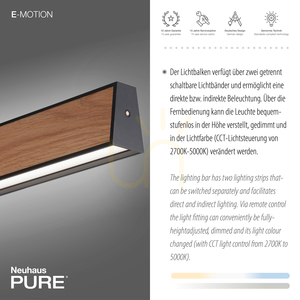 PURE E-MOTION 2570-79 fekete, 2xLED-es függesztett lámpa small 4