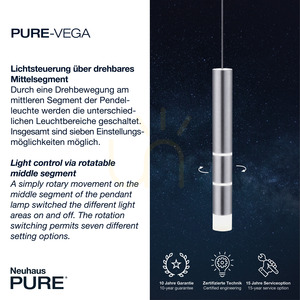 PURE-VEGA 2211-95 ezüst színű, 4 LED-es függesztett lámpa small 3