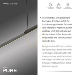 PURE SURFACE 2301-15 szürke, 1xLED-es függesztett lámpa 3 PURE SURFACE 2301-15 szürke, 1xLED-es függesztett lámpa small 3