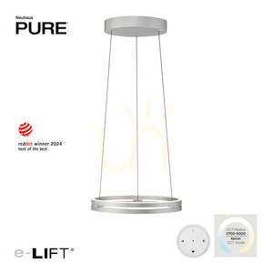 PURE E-LOOP 2550-95 ezüst színű, 2xLED-es függesztett lámpa 1 PURE E-LOOP 2550-95 ezüst színű, 2xLED-es függesztett lámpa small 1
