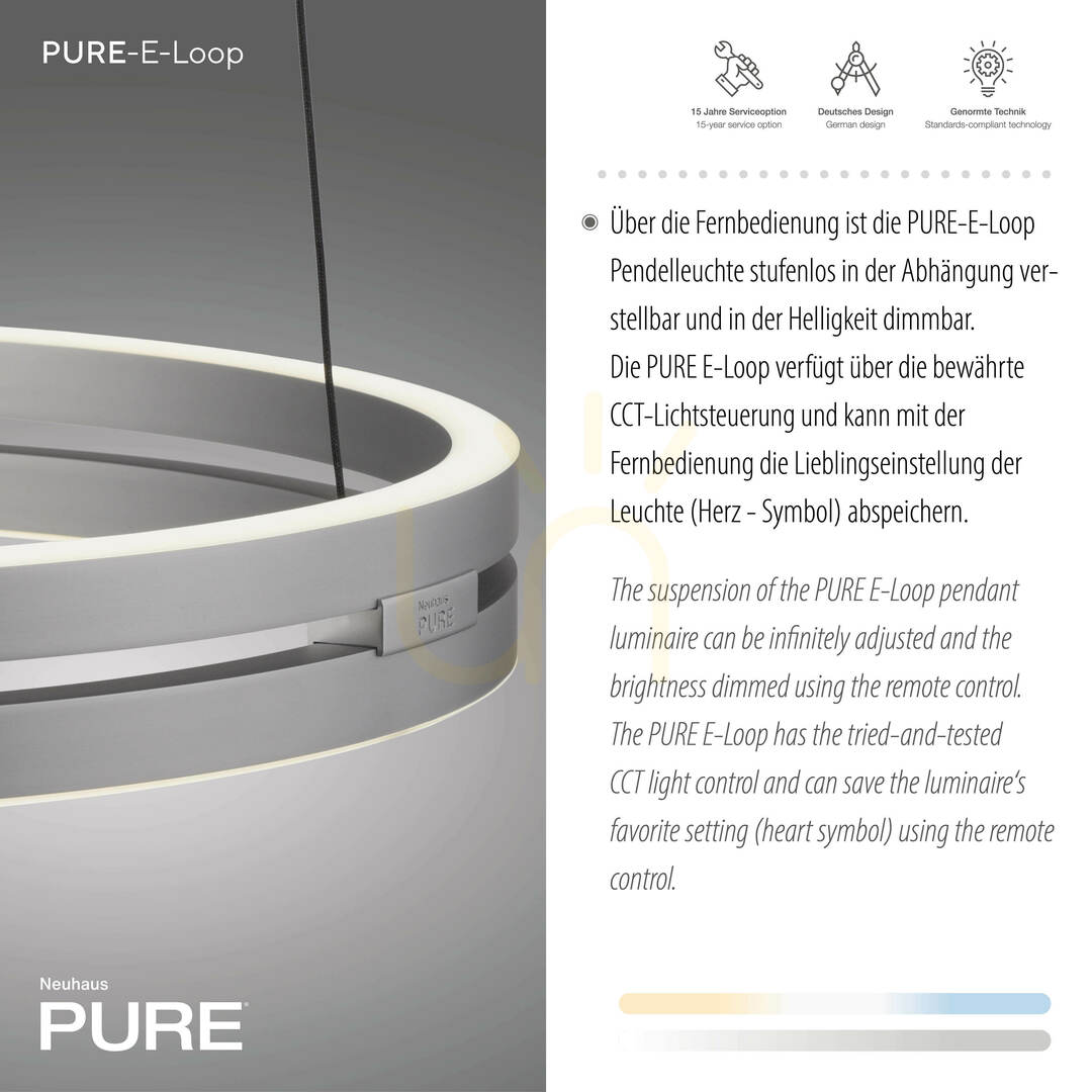 Kijelző PURE E-LOOP 2550-95 ezüst színű, 2xLED-es függesztett lámpa PURE E-LOOP 2550-95 ezüst színű, 2xLED-es függesztett lámpa