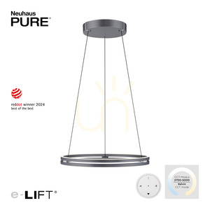 PURE E-LOOP 2551-15 szürke, 2xLED-es függesztett lámpa 1 PURE E-LOOP 2551-15 szürke, 2xLED-es függesztett lámpa small 1