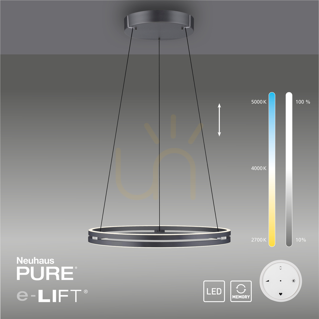 Előnézet PURE E-LOOP 2551-15 szürke, 2xLED-es függesztett lámpa PURE E-LOOP 2551-15 szürke, 2xLED-es függesztett lámpa