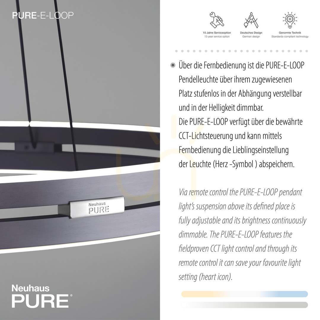 Kijelző PURE E-LOOP 2551-15 szürke, 2xLED-es függesztett lámpa PURE E-LOOP 2551-15 szürke, 2xLED-es függesztett lámpa