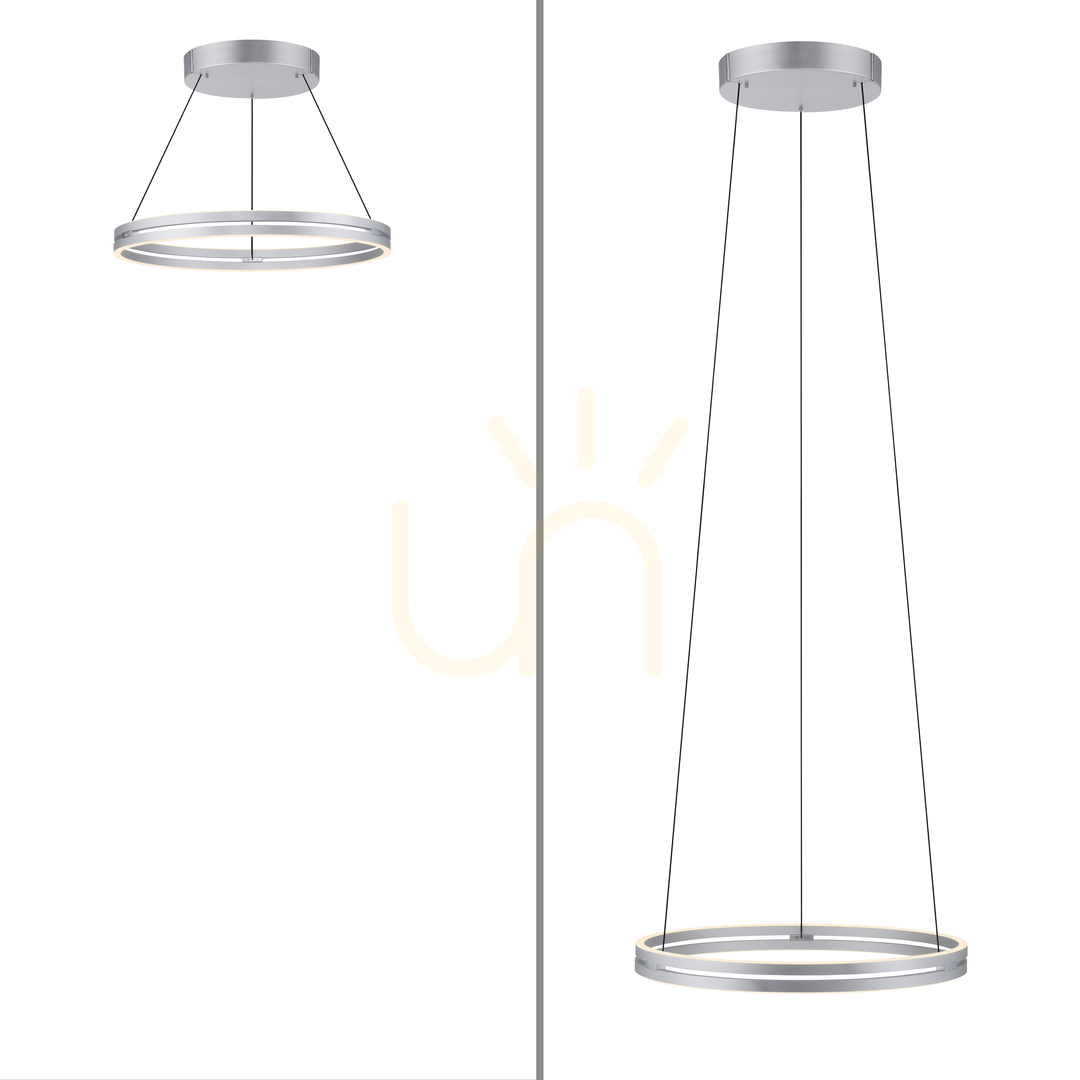 Kijelző PUREE-LOOP 2551-95 ezüst színű, 2xLED-es függesztett lámpa PUREE-LOOP 2551-95 ezüst színű, 2xLED-es függesztett lámpa