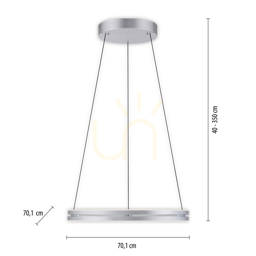 Kijelző PUREE-LOOP 2551-95 ezüst színű, 2xLED-es függesztett lámpa PUREE-LOOP 2551-95 ezüst színű, 2xLED-es függesztett lámpa