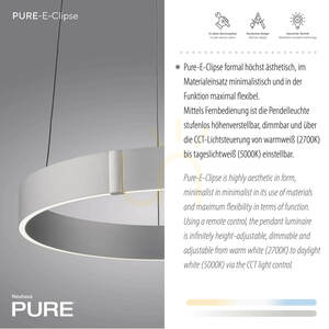 PURE E-CLIPSE 2560-95 ezüst színű, 2xLED-es függesztett lámpa small 3