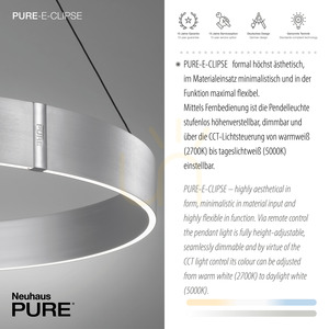 PURE E-CLIPSE 2561-95 ezüst színű, 2xLED-es függesztett lámpa small 4