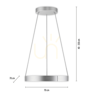 PURE E-CLIPSE 2561-95 ezüst színű, 2xLED-es függesztett lámpa small 8