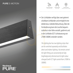 PURE E-MOTION 2570-15 szürke, 2xLED-es függesztett lámpa small 3