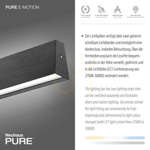 PURE E-MOTION 2570-15 szürke, 2xLED-es függesztett lámpa small 4
