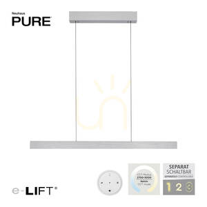 PURE E-MOTION 2570-95 ezüst színű, 2xLED-es függesztett lámpa small 1