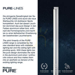 Paul Neuhaus PURE Lines Floor 421-95 állólámpa, ezüst, 1xLED small 3