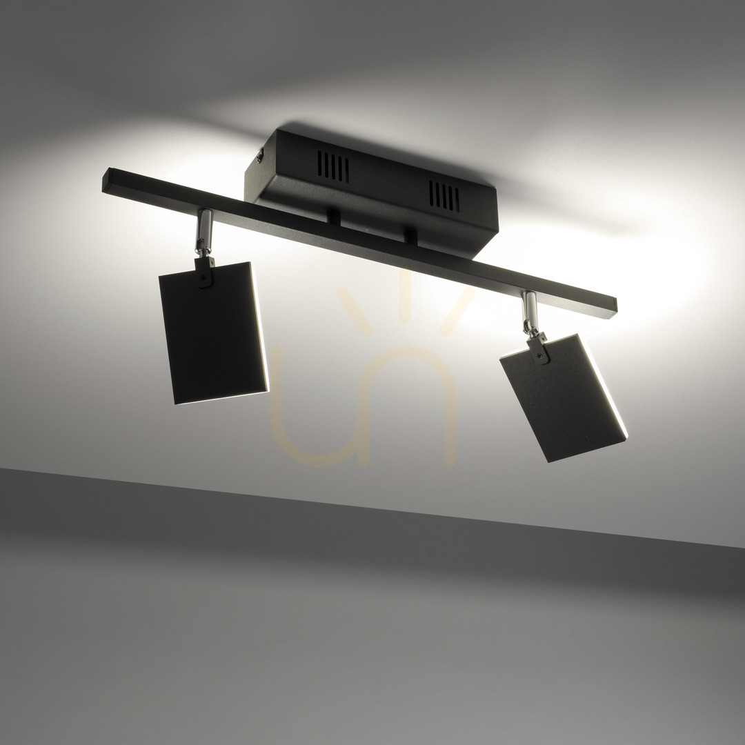 Kijelző PURE-MIRA 6354-18 Fekete, 2xLED-es mennyezeti lámpa PURE-MIRA 6354-18 Fekete, 2xLED-es mennyezeti lámpa