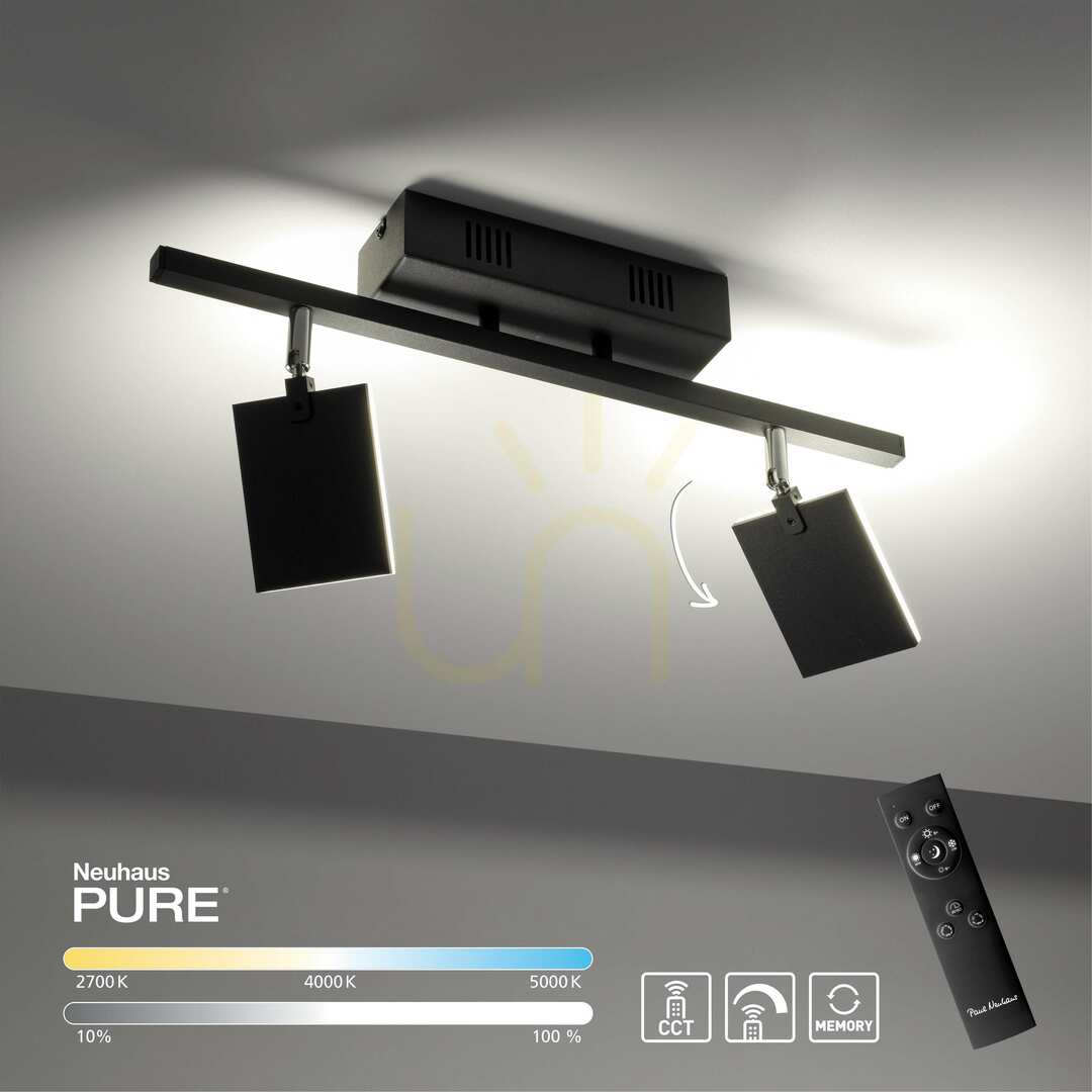 Előadás PURE-MIRA 6354-18 Fekete, 2xLED-es mennyezeti lámpa PURE-MIRA 6354-18 Fekete, 2xLED-es mennyezeti lámpa