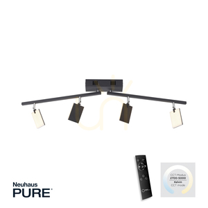 PURE-MIRA 6356-18 fekete, 4 LED-es mennyezeti lámpa 1 PURE-MIRA 6356-18 fekete, 4 LED-es mennyezeti lámpa small 1