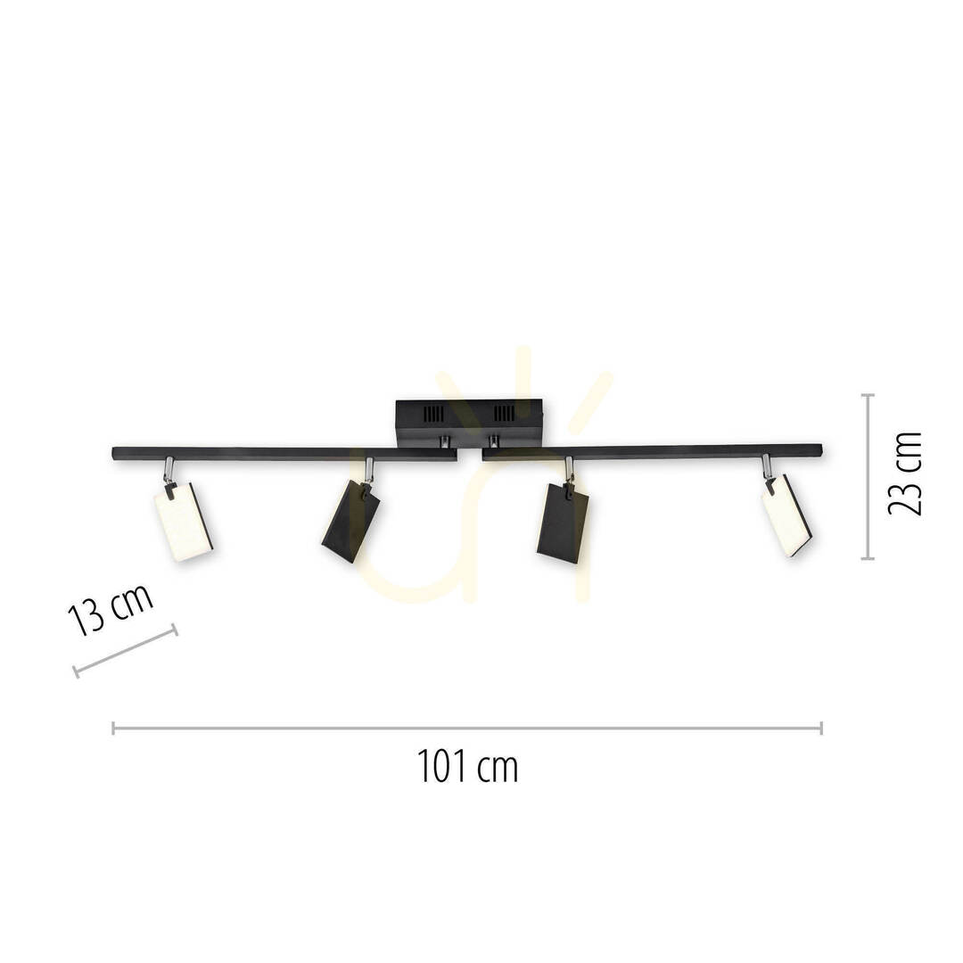 Előnézet PURE-MIRA 6356-18 fekete, 4 LED-es mennyezeti lámpa PURE-MIRA 6356-18 fekete, 4 LED-es mennyezeti lámpa
