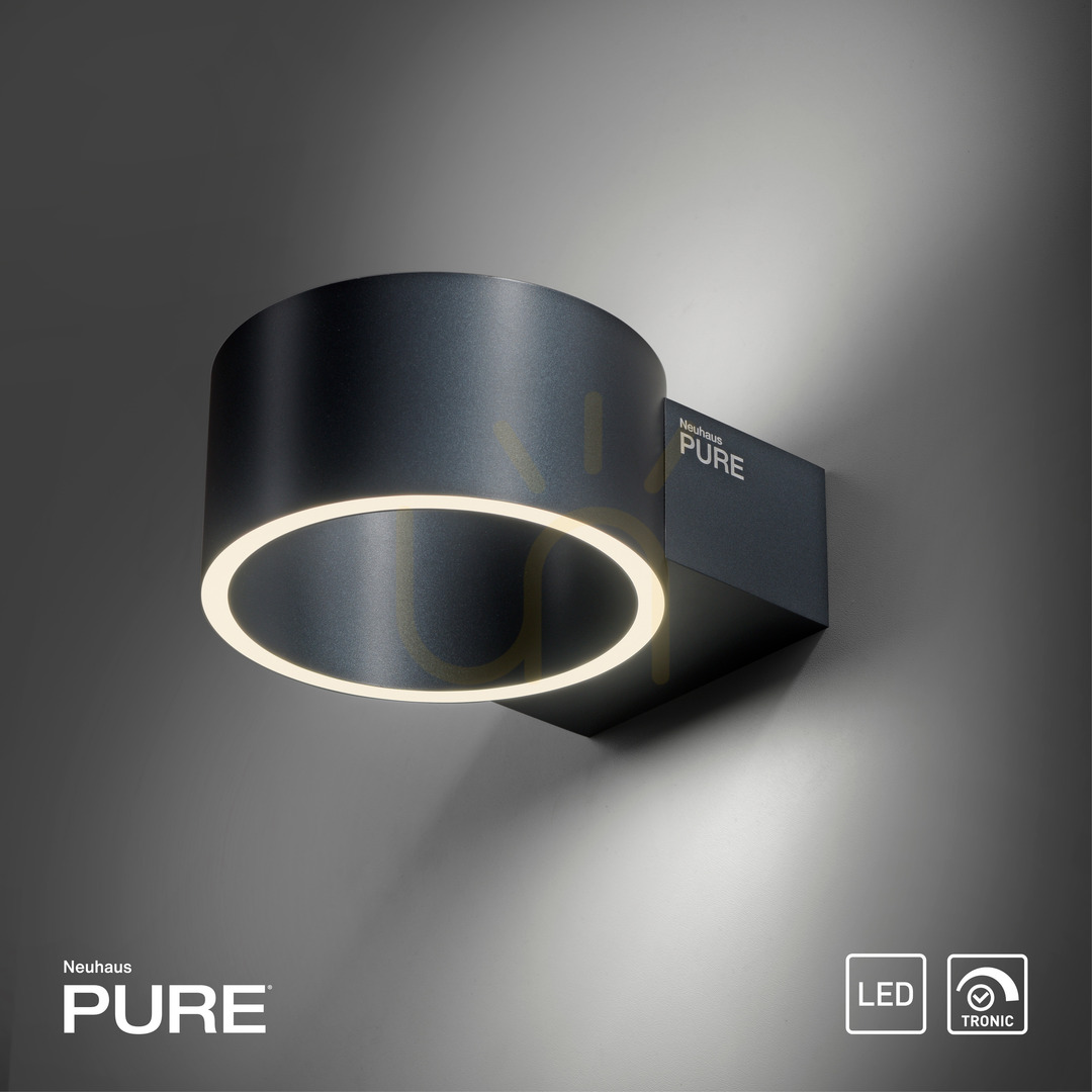 Kijelző PURE CLIPSE 8561-15 fali lámpa, szürke, 2xLED PURE CLIPSE 8561-15 fali lámpa, szürke, 2xLED