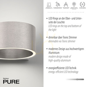 PURE CLIPSE 8561-95 ezüst színű, 2xLED-es fali lámpa 4 PURE CLIPSE 8561-95 ezüst színű, 2xLED-es fali lámpa small 4