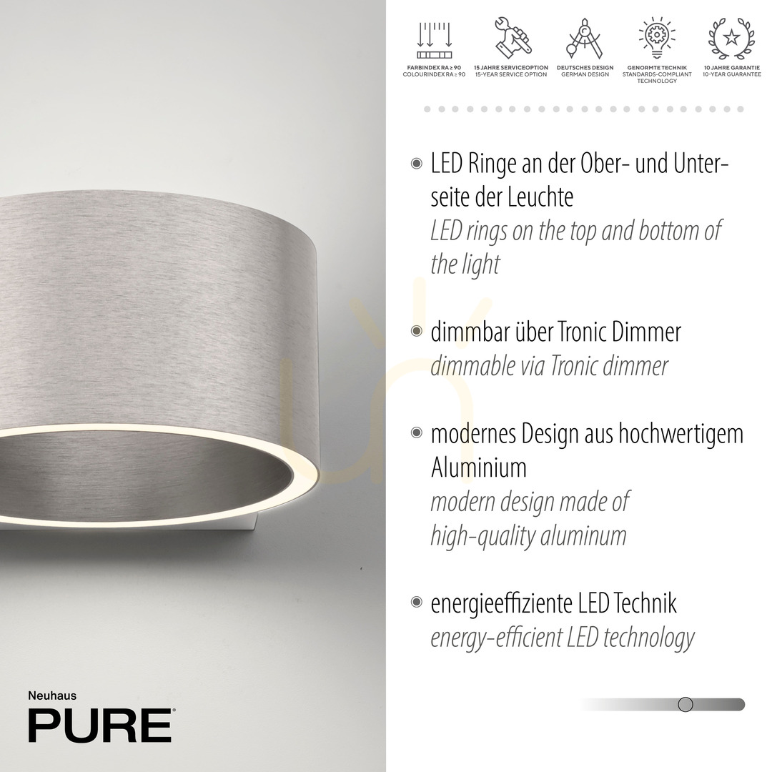 Előadás PURE CLIPSE 8561-95 ezüst színű, 2xLED-es fali lámpa PURE CLIPSE 8561-95 ezüst színű, 2xLED-es fali lámpa