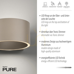 PURE CLIPSE 8561-97 Barna, 2xLED-es fali lámpa 3 PURE CLIPSE 8561-97 Barna, 2xLED-es fali lámpa small 3