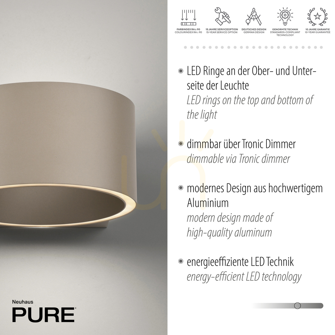 Előadás PURE CLIPSE 8561-97 Barna, 2xLED-es fali lámpa PURE CLIPSE 8561-97 Barna, 2xLED-es fali lámpa