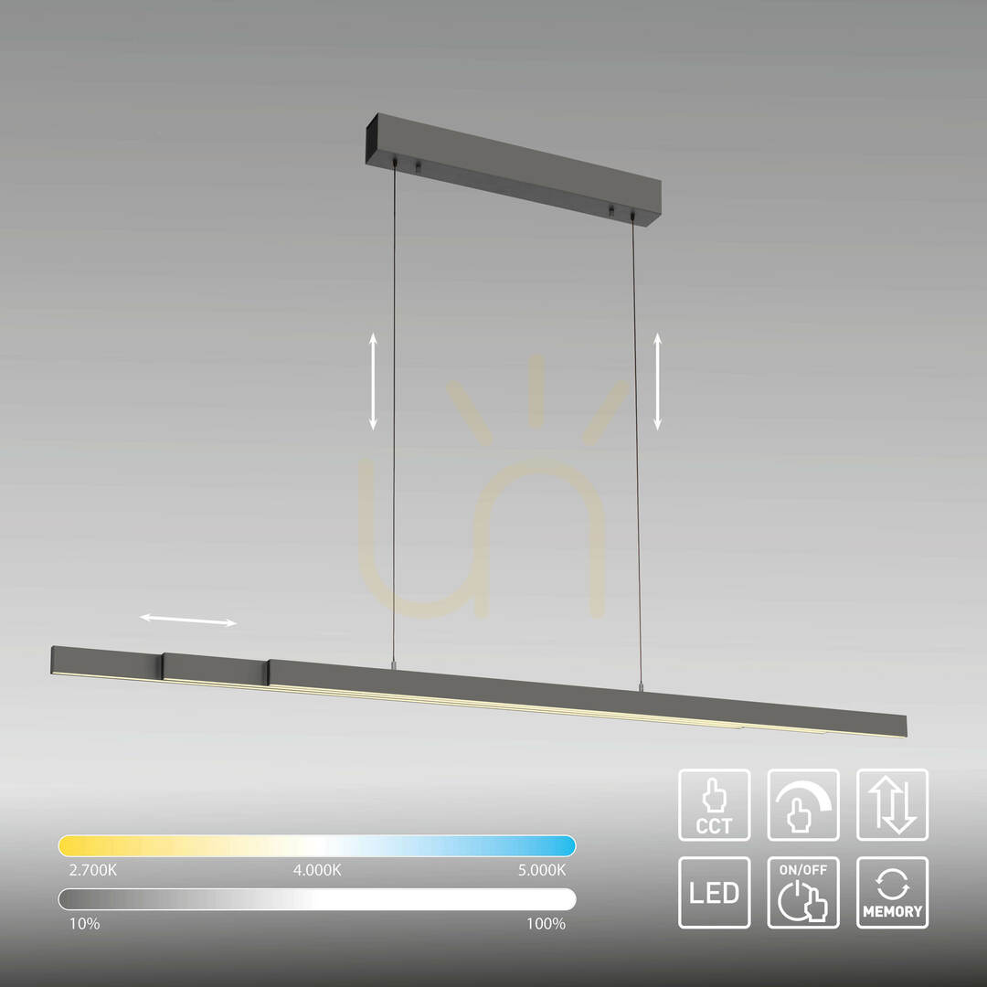 Kijelző ADRIANA COMFORT LIFT 2598-13 antracit 1xLED függesztett lámpa ADRIANA COMFORT LIFT 2598-13 antracit 1xLED függesztett lámpa