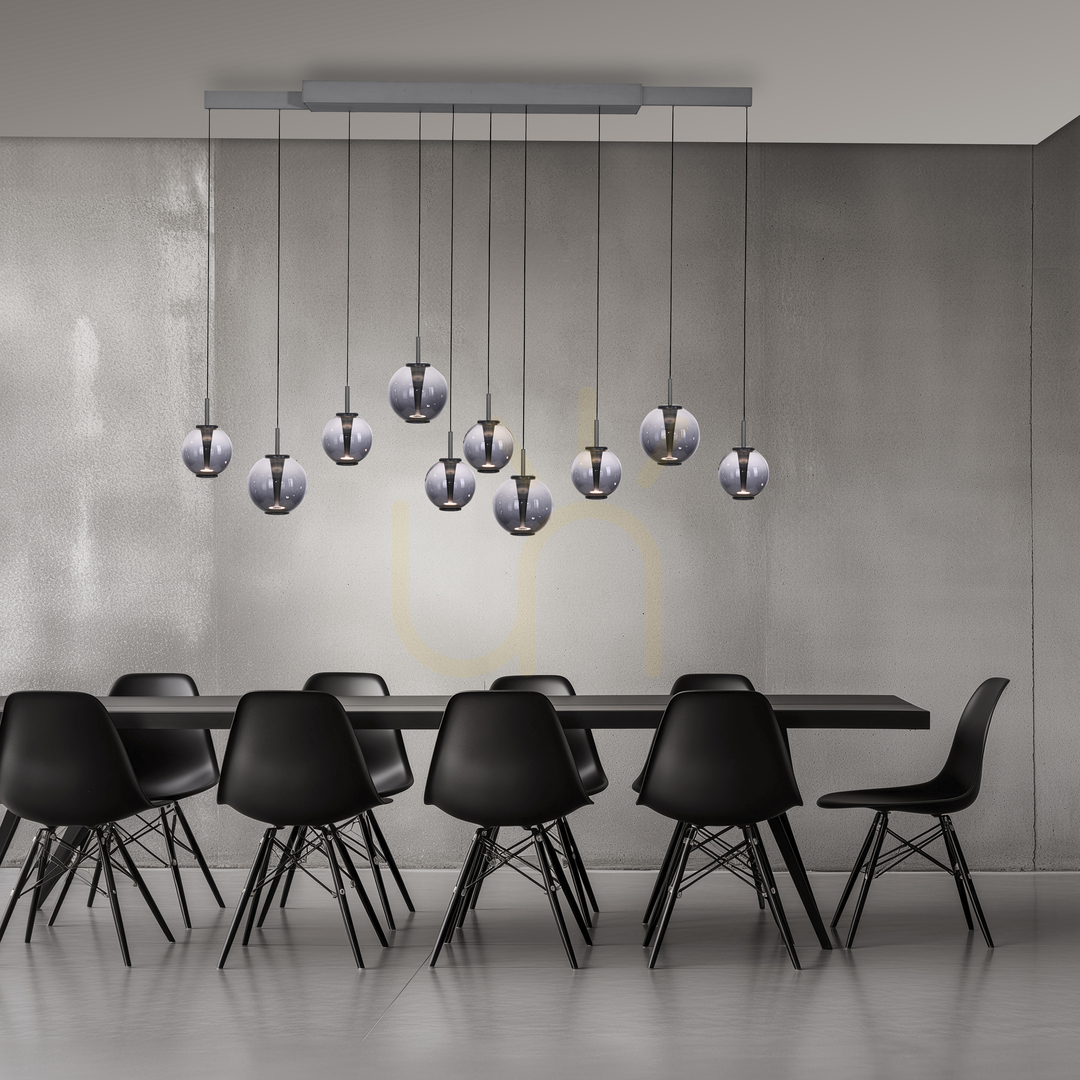 Kijelző PURE E-INFINITY 2221-15 szürke, 10 LED-es függesztett lámpa PURE E-INFINITY 2221-15 szürke, 10 LED-es függesztett lámpa
