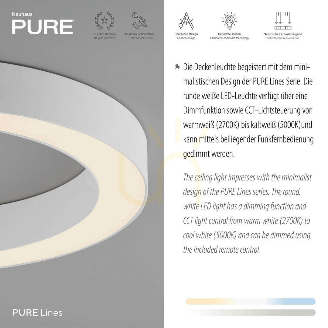 Előnézet PURE LINES ROUND 6310-16 mennyezeti lámpa, fehér, 1xLED PURE LINES ROUND 6310-16 mennyezeti lámpa, fehér, 1xLED