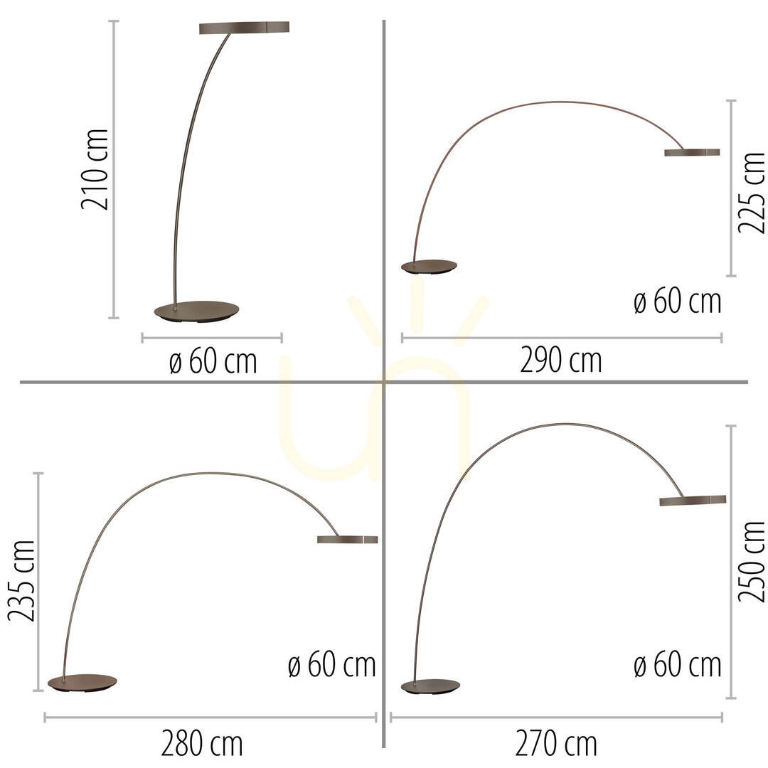 Kilátás PURE CLIPSE-BOW 562-34 állólámpa, barna, 2xLED PURE CLIPSE-BOW 562-34 állólámpa, barna, 2xLED