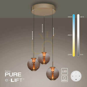 PURE E-Infinity 2222-97 barna, 3 LED-es függesztett lámpa small 1