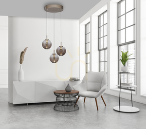 PURE E-Infinity 2222-97 barna, 3 LED-es függesztett lámpa small 3
